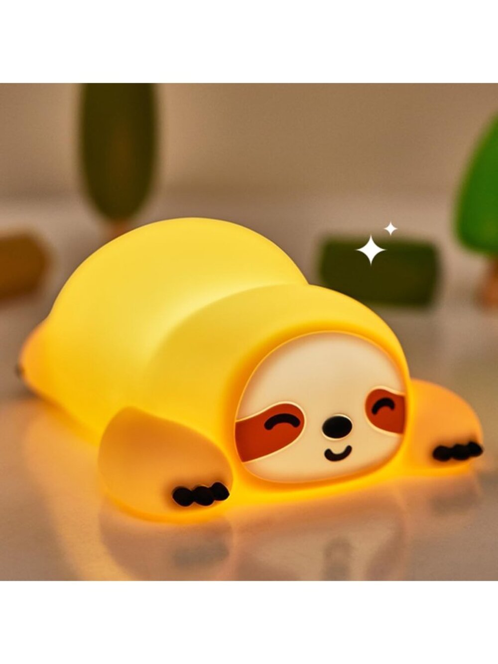 Squishy Sloth Night Light - LED Dimmable Nursery Lamp with 30-Min Timer, Kids